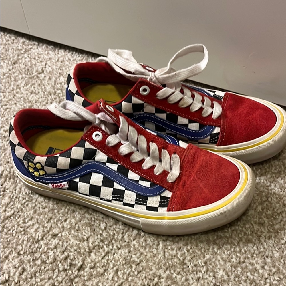 Vans Red and Checkered Sneakers